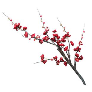 单支仿真梅花树枝腊梅假花绢花中式高档室内客厅落地插花轻奢装饰