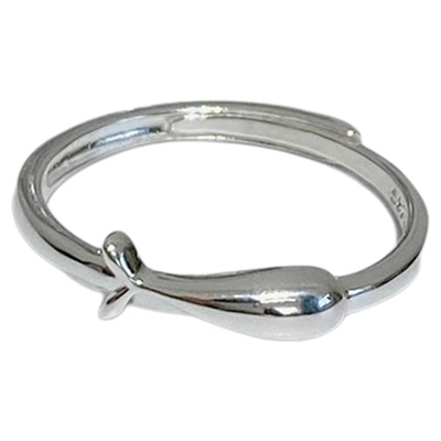 小众可爱银指环百搭气质小鱼戒指