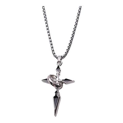 带环十字架吊坠项链毛衣链