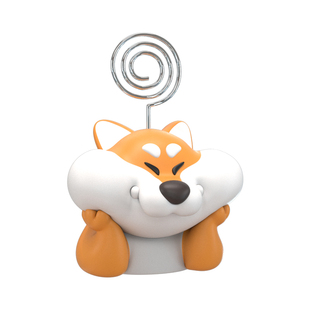 造物动人创意立式照片夹留言夹便签 桌面装饰柴犬摆件猫咪小礼物