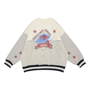 男童加绒卫衣2025冬装新款加厚中大童套头衫美式男孩上衣儿童外套