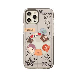 benefit可爱小动物围观17适用于iphone16promax苹果15PRO手机壳13新款14套12创意11透明xsmax硅胶xr防摔8plu