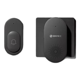 无线门铃家用一拖二超远距离遥控大音量免打孔电子黑色入户电门玲
