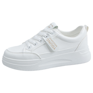 34小码真皮小白鞋女单鞋2026新款防滑软底松糕鞋休闲百搭学生板鞋