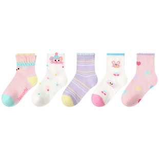 女童袜子春夏季薄款纯棉儿童透气网眼袜女孩宝宝夏天韩版可爱短袜