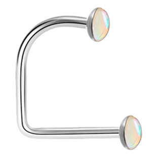 内螺纹u型渐变色d型唇环d形亚文化唇钉d型环小众风医用钛合金饰品