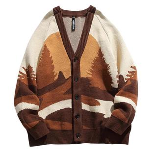 TIRED STUDIO慵懒风开衫毛衣男秋冬季宽松针织衫通勤上衣休闲外套