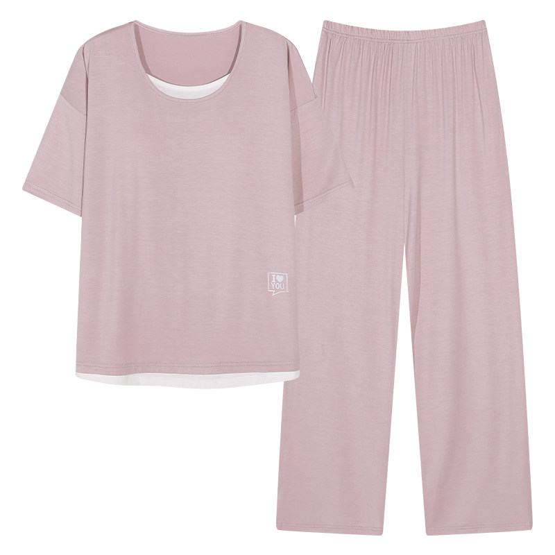 新一系睡衣女夏季家居服带胸垫