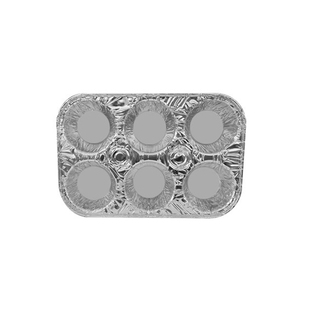 六格锡纸盒装包子面包小蛋糕点心分格打包盒蒸糕耐高温一次性餐盘