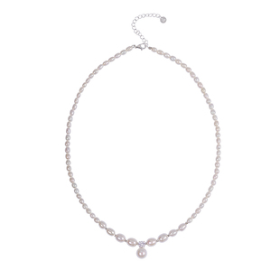 原创设计戴妃款渐变强光天然珍珠S925纯银碎银子气质项链生日礼物