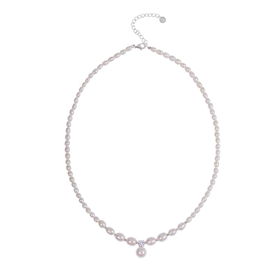 戴妃款小米粒天然珍珠纯银项链