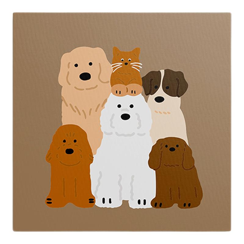 猫猫狗狗生活哲学迷你丙烯画摆台