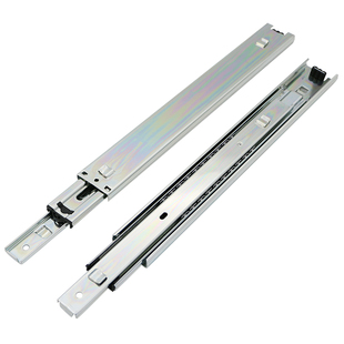 45宽三节卡口钢珠滑轨加厚挂插式静音抽屉导轨工具柜路轨铁柜轨道