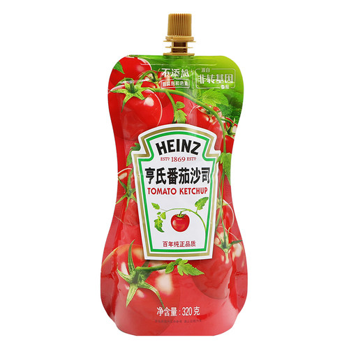 亨氏番茄沙司320g 披萨意大利面酱汉堡薯条蘸酱手抓饼番茄酱蘸酱