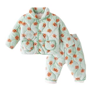 [家居服清仓]嘟嘟家男童加厚家居服冬季儿童套装女童睡衣加绒冬款