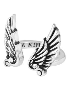 直营KINGBABY翅膀银戒指水晶