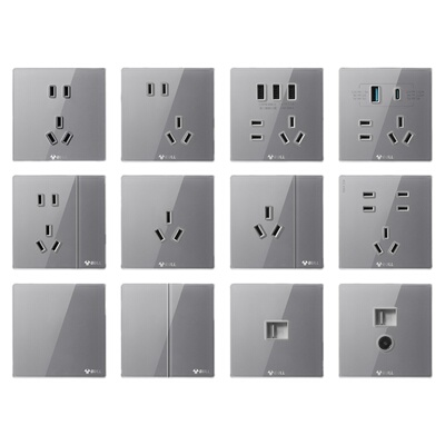 公牛玻璃开关插座面板86型