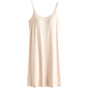 菠萝君带胸垫吊带打底内衬裙莫代尔防走光衬裙中长款背心防透内搭