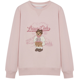 TeenieWeenie小熊女装卫衣冬季休闲日常萌趣大熊刺绣圆领内搭上衣