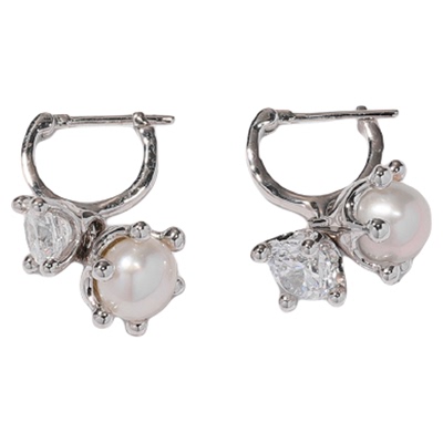 EOLO肌理珍珠耳环女小众淡水珍珠