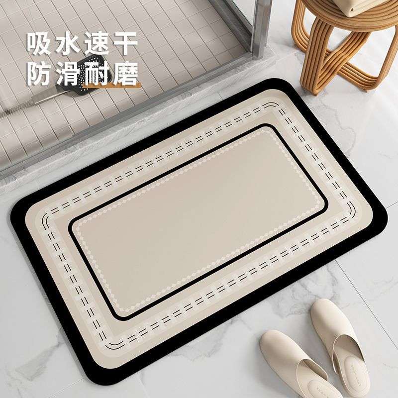 22高级简约硅藻泥浴室吸水速门口脚垫打理地干进门卫生间防滑易垫