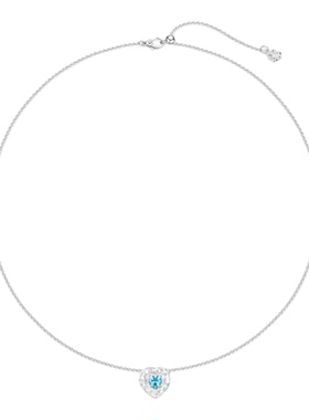 G XIAOXIAO【跳动的心】时尚气质精致高级蓝色爱心项链 F20X132