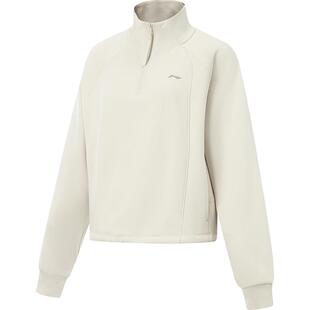 李宁卫衣女士官方新款上衣宽松半拉链套头衫休闲长袖针织运动服