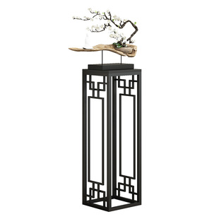 新中式花架置物架铁艺花盆架客厅绿萝花架子室内装饰落地复古花几