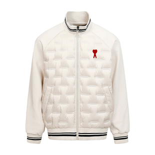 Ami iepo官方保暖羽绒服冬季男女情侣款休闲百搭拼接鸭绒羽绒外套