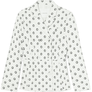 IT pushBUTTON女装西装夹克新品摩登雏菊满印双排扣外套30105WXJ