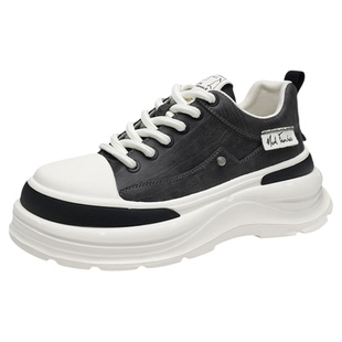 马克华菲男鞋2026新款低帮运动休闲鞋男士厚底老爹鞋百搭增高鞋子