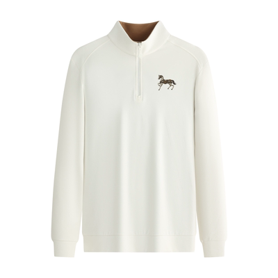 霞湖世家真德绒马年刺绣长袖t恤