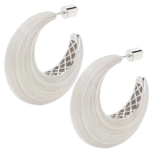 欧美款环形拉丝耳环高级感气质耳钉经典时尚百搭小众设计款耳环女