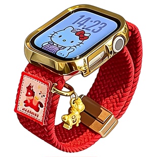 适用华为fit3手表表带fit4新年红智能马年WATCH FIT4Pro新款编织磁吸运动腕表fit一二代男女款JY秋冬季高级感