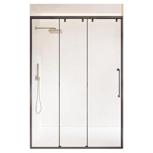 极窄三联动卫生间隔断玻璃门浴室推拉平移门淋浴房干湿分离家用