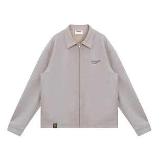 Gastation麂皮夹克 加绒外套抗静电激光烧花图案420g保暖双层夹克