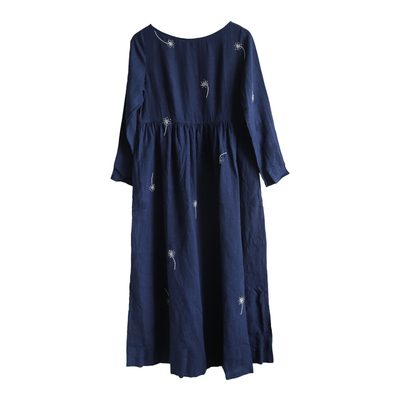 远家经典款亚麻草木蓝染文艺