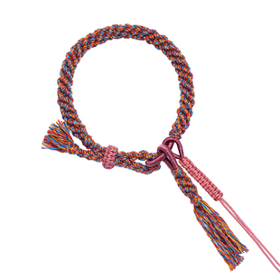 端午节手工编织五彩手绳DIY手链藏式棉线编绳民族风黄金串珠手链