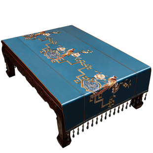 北欧茶几桌布现代简约长方形电视柜盖巾客厅餐桌垫布艺中式茶几布