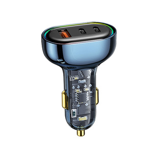 纽曼P30Q全协议车载充电器PD120W超级快充点烟器转换插头一拖三