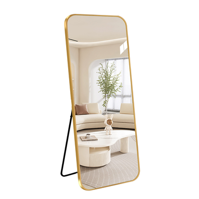 轻奢落地全身镜带支架铝框穿衣镜