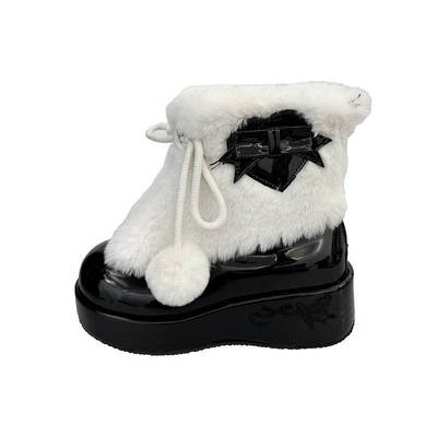 加绒加厚保暖短靴厚底雪地棉鞋子