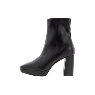 RANDA 25秋季新款COTTON系列方头粗跟拉链防水台女短靴 KC11542