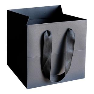 黑色纸袋子加厚方形礼品袋子包装手提红色纸袋子定制印刷logo烘