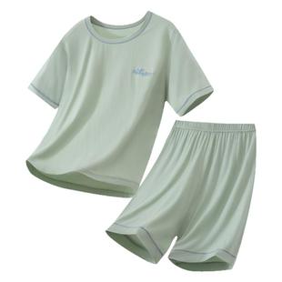 儿童睡衣男孩夏季薄款男童女童男大童夏莫代尔短袖短裤夏天家居服