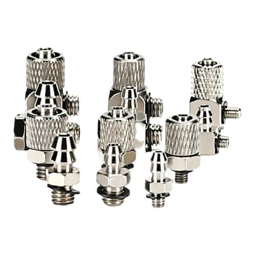 SHZ宝塔接头微型快拧锁咀迷你接头微型直通4/6-M3/M5弯头 铜镀镍