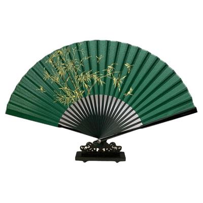 荷花烫金手工布面头青竹8寸竹林