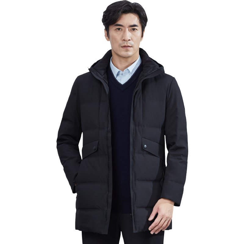 红都商务休闲连帽羽绒服