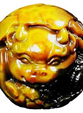 天然宣化战国红玛瑙雕件金刚隔珠