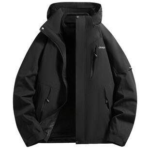 jeep吉普官方旗舰店冲锋外套男士三合一两件套防风登山衣服夹克女